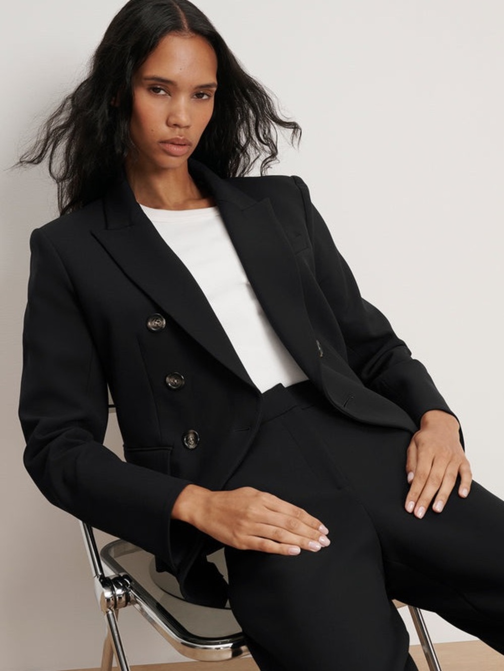 Veronica Beard ﻿Miller Dickey Jacket in Black / Horn Buttons NEW